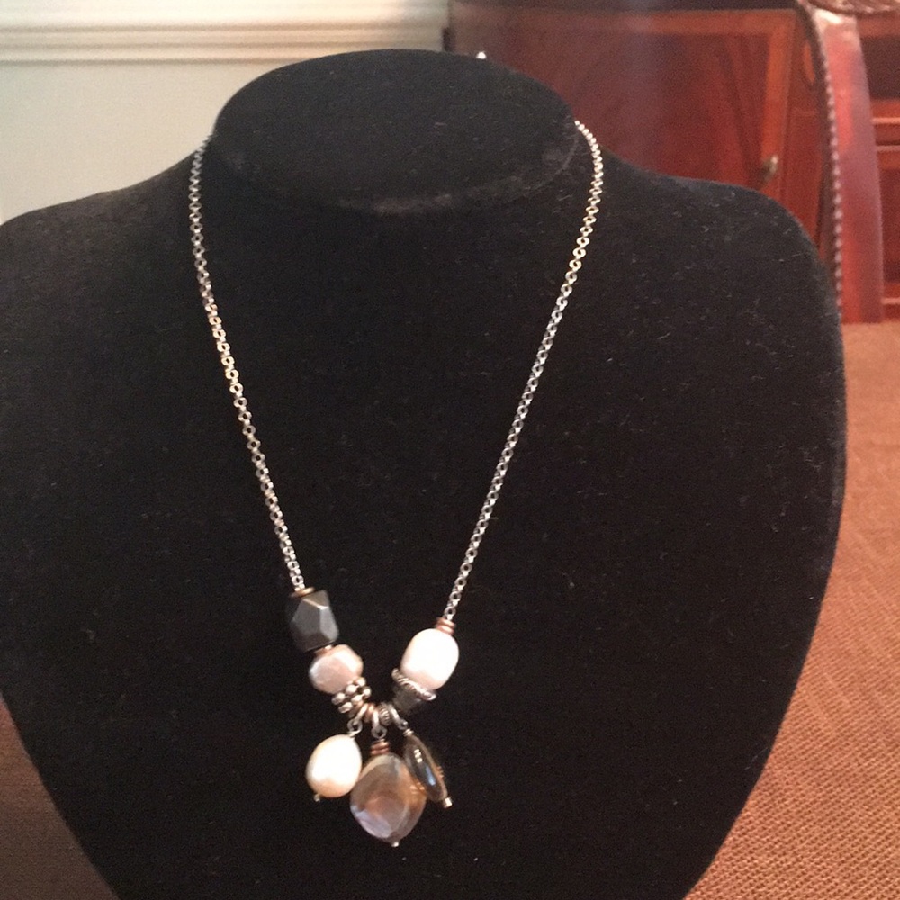 Silpada Pearl Brass Shell Necklace